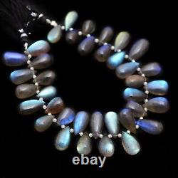AAA+ High Quality Rare Natural Labradorite Smooth Teardrop Briolette Loose Beads
