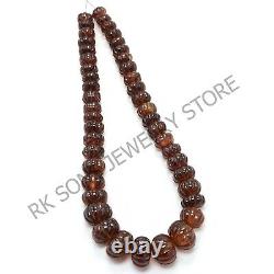 AAA+++ Natural Dark Champagne Zircon Carved Melon Gemstone Beads Extremely rare