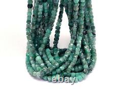 AAA+ Natural Emerald Rare Gemstone 4mm Faceted Cube Briolette Beads 13 Strand