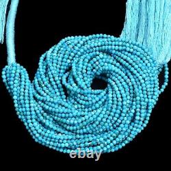 AAA+Natural Rare Arizona Turquoise Gemstone 2mm Faceted Rondelle Beads 13Strand