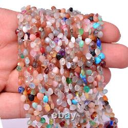 AAA+ Natural Rare Multi Gemstone Mix 5mm Faceted Heart Briolette 8inch Strand