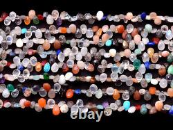 AAA+ Natural Rare Multi Gemstone Mix 6x4mm Faceted Pear Briolette 8inch Strand
