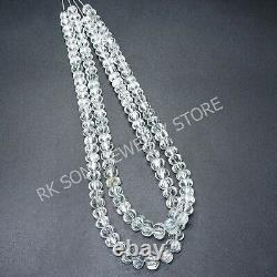 AAA+ Natural White Topaz Rare Find Rondelle Carved melon gemstone beads