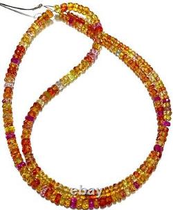 AAA+ RAREPadparadscha Sapphire Beads Yellow Pink Sapphire Faceted Rondelle Bead