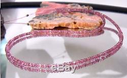 AAA RARE NATURAL PINK FACETED TOURMALINE RONDELLE BEADS 15 STRAND 28ctw