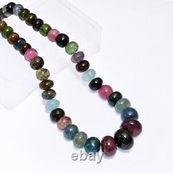 AAA+ RARE SIZE Multi Tourmaline 9mm-16mm Smooth Rondelle Beads 20inch Strand
