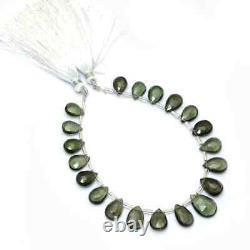 AAA+ Rare Moldavite Gemstone 7x10mm-10x14mm Faceted Pear Briolette 7inch Strand