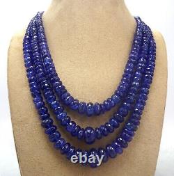 AAA+++ Rare Natural Tanzanite Beads, Faceted Rondelle Shape Gemstone Beads