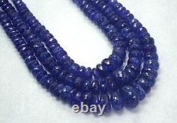 AAA+++ Rare Natural Tanzanite Beads, Faceted Rondelle Shape Gemstone Beads