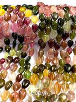 AAA+ Rare Pear Shape Multi Tourmaline Smooth Bead Multi Tourmaline Gemstone Bead