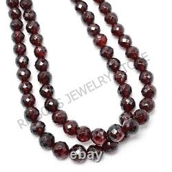 AAA+ Red Garnet, Extremely Rare Red Garnet Faceted Round Shape Gemstone Beads