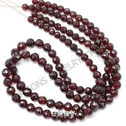 AAA+ Red Garnet, Extremely Rare Red Garnet Faceted Round Shape Gemstone Beads
