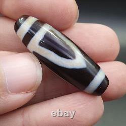 AA Rare Collectible Tibetan Rusted Eyes Agate stone Dzi Bead Amulet BD-25-4