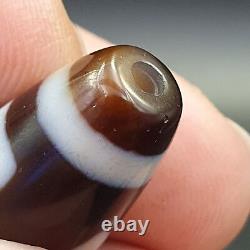 AA Rare Collectible Tibetan Rusted Eyes Agate stone Dzi Bead Amulet BD-25-4