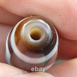 AA Rare Collectible Tibetan Rusted Eyes Agate stone Dzi Bead Amulet BD-25-4