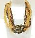 Amy Kahn Russell Necklace Sterling Citrine Amber Freshwater Pearl 5-strands Rare