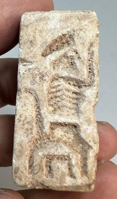 A Bactrian Lime Stone Intaglio Amulet Rare Marble Seal Bead 1000 Bc Central Asia