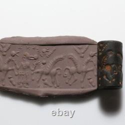 A Massive-mesapotamian Stone Cyclical Bead Seal-circa 3500-2500 Bc-very Rare