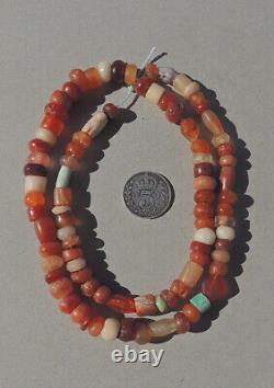 A strand of selected rare ancient small and tiny agate stone beads mali #4170