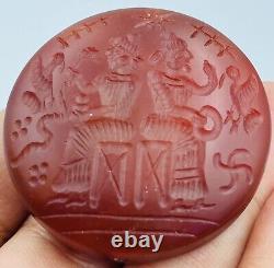 Afghanistan Ancient seal intaglio near eastern rare stone agate Bead