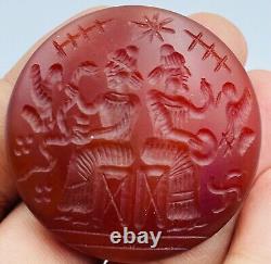 Afghanistan Ancient seal intaglio near eastern rare stone agate Bead