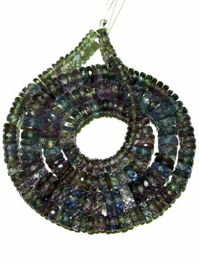 Alexandrite Faceted Flat Rondelle Beads 5-7mm Rare Alexandrite Gemstone Beads