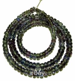 Alexandrite Faceted Rondelle Beads 4-6mm Rare Alexandrite Green Gemstone Beads