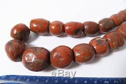 Alte rare XL Steinperlen Jaspis AC85 Jasper Strand Antique Stone Beads Afrozip