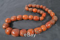Alte rare XL Steinperlen Jaspis AC85 Jasper Strand Antique Stone Beads Afrozip