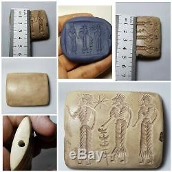 Amyzing very old rare alabaster stone intaglio stamp seal bead