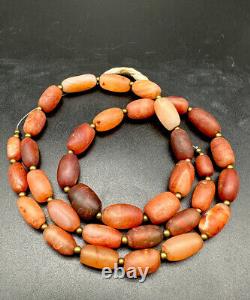 Ancient Agate Wheat Shape Beads Strings With Rare Beautiful Color