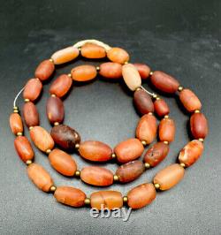 Ancient Agate Wheat Shape Beads Strings With Rare Beautiful Color