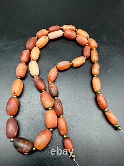 Ancient Agate Wheat Shape Beads Strings With Rare Beautiful Color