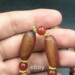Ancient Antique Rare Roman Old Carnelian Agate Stone Beads Beautiful Necklace