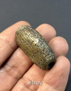 Ancient Bead With Early Form Of Inscription Rare Near Eastern