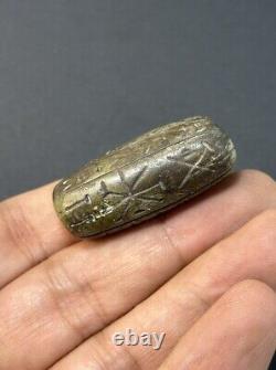 Ancient Bead With Early Form Of Inscription Rare Near Eastern