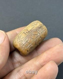 Ancient Bead With Early Form Of Inscription Rare Near Eastern