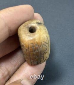 Ancient Bead With Early Form Of Inscription Rare Near Eastern