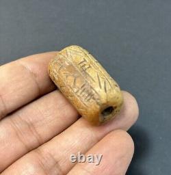 Ancient Bead With Early Form Of Inscription Rare Near Eastern