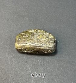 Ancient Bead With Early Form Of Inscription Rare Near Eastern