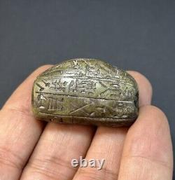 Ancient Bead With Early Form Of Inscription Rare Near Eastern