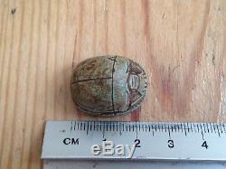 Ancient Egyptian SCARAB Turquoise Glazed Bead Top Rare