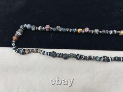 Ancient Greco Bactrian Rare Black Banded Agate Beads