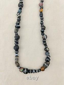 Ancient Greco Bactrian Rare Black Banded Agate Beads