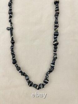 Ancient Greco Bactrian Rare Black Banded Agate Beads