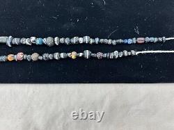 Ancient Greco Bactrian Rare Black Banded Agate Beads