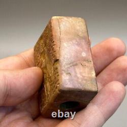 Ancient Near Eastern Rare Stone Large Bead With Winged Deity Intaglio e