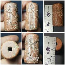 Ancient Sassanian rare jusper stone cylinderseal bead. #10