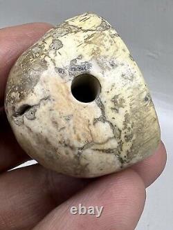 Ancient Seal Bead, seated man With Bird Rare Stone Intaglio Stamp