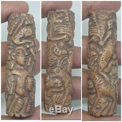 Ancient bactrian very rare stone carved zoomorphic bead. Ancient beads